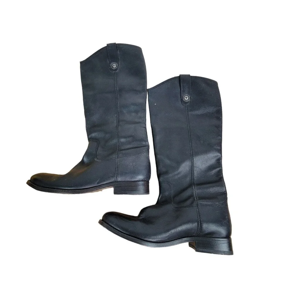 Frye Melissa Button Boots Womens 6B Black Leather Riding Equestrian 77167 Tall